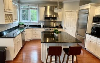 Expertly painted kitchen cabinets