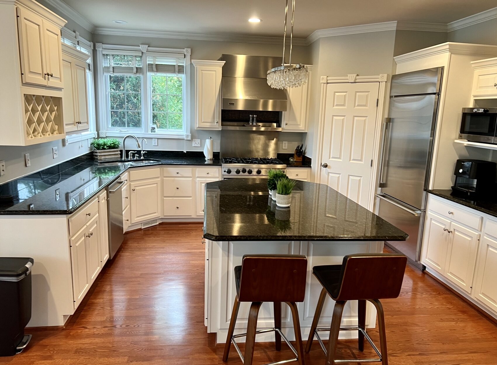 Expertly painted kitchen cabinets